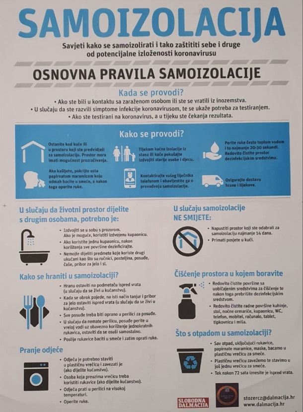 Uputstvo za samoizolaciju Uputstvo za samoizolaciju